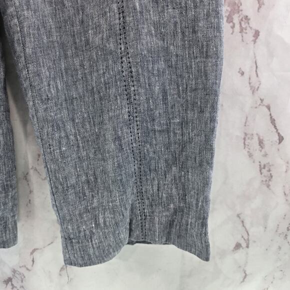 Ecologie Pants Womens 6 Blue Linen Wide Leg High Rise Navy Crop Vintage Lined - Picture 4 of 10